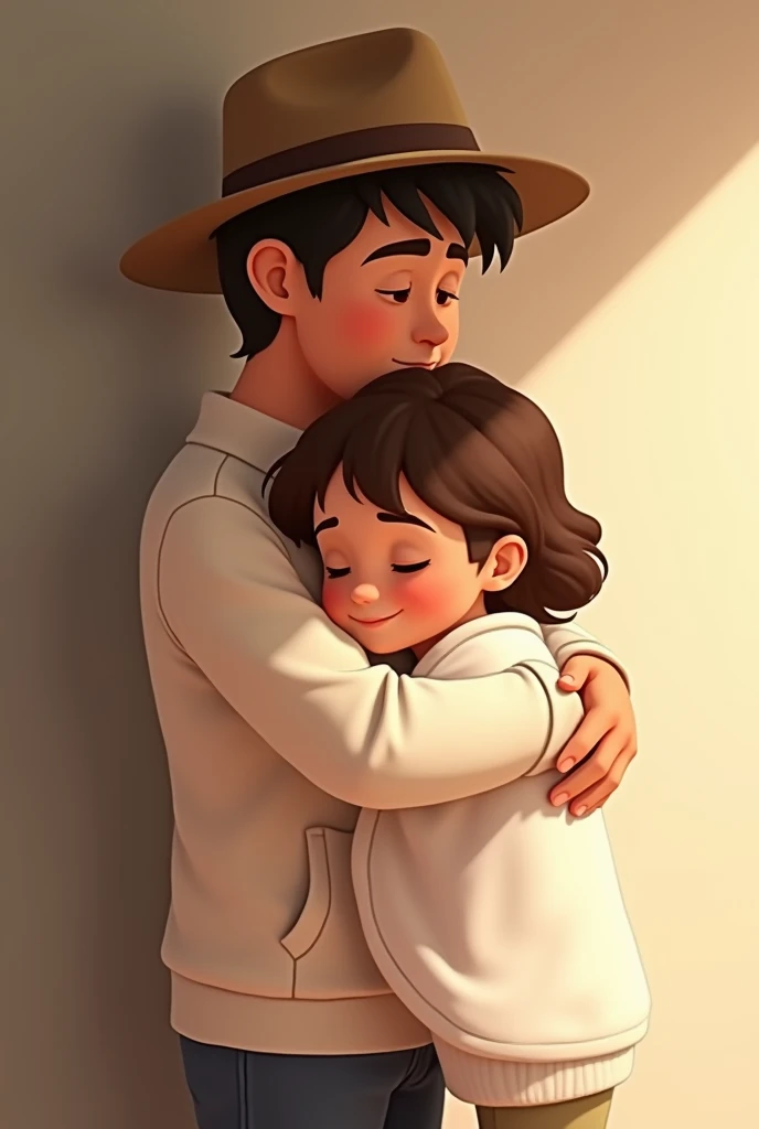Father hugging his daughter 