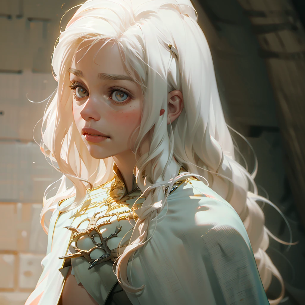 ((ultra detailed, masterpiece, absurdres))
 GOTDaenerys, 1girl, white hair, long hair, portrait, gold eyes, smirk, confident