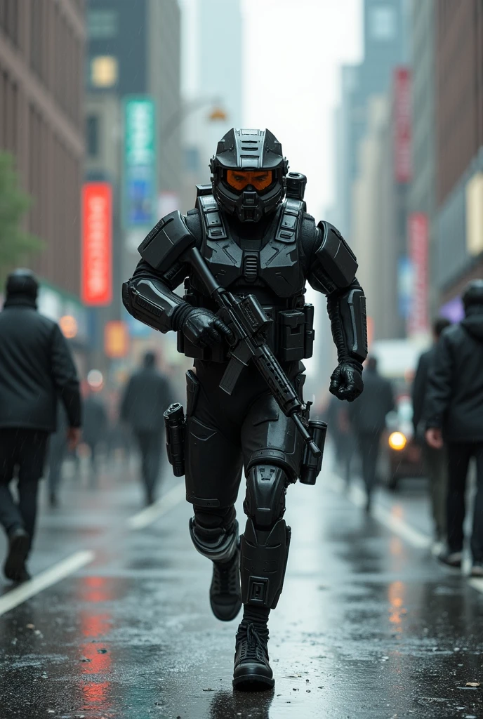 soldiers in full gear stand in a line in front of a crowd, movie still of a alien cyborg, in postapocalypse city, that we would see in the essoldo, inspired by Raymond Swanland, cultists watching, using a exoskeleton, gray men, futuristic clothing and helmet --auto --s2