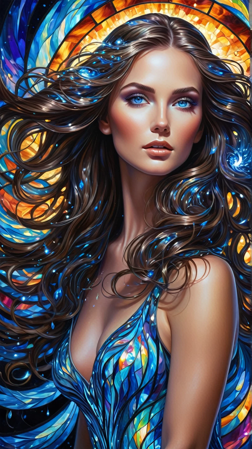 Digital art, Film quality, portrait, realistic art, Digital illustration, Vibrant colors, watercolor, oil paints, alcohol inks, combining the artistic styles of José Royo, David Hamilton, Karol Bak's, Jim Lee, Frank Miller, Luis Royo, watercolor illustration of the silhouette of an elegant Spanish woman, sketch gracefully showing feminine beauty, flowing hair, highlights on the face, earring and necklace, a flower in the hair. captures the ethereal beauty of her outfit, soft washes of watercolor blending seamlessly to represent the fluid fabric and intricate details. The sketch pose exudes a natural elegance. hyperdetailed, trends in artstation, sharp focus, studio photo, intricate details, highly detailed, by greg rutkowski, pastel photo, digital art, perfect composition, beautiful intricate details insanely detailed octane rendering trends in artstation, art photography by 8k, photorealistic concept art, soft natural volumetric cinematic perfect light, chiaroscuro, award-winning photography, masterpiece, oil on canvas, raphael, caravaggio, greg rutkowski, beeple, beksinski.