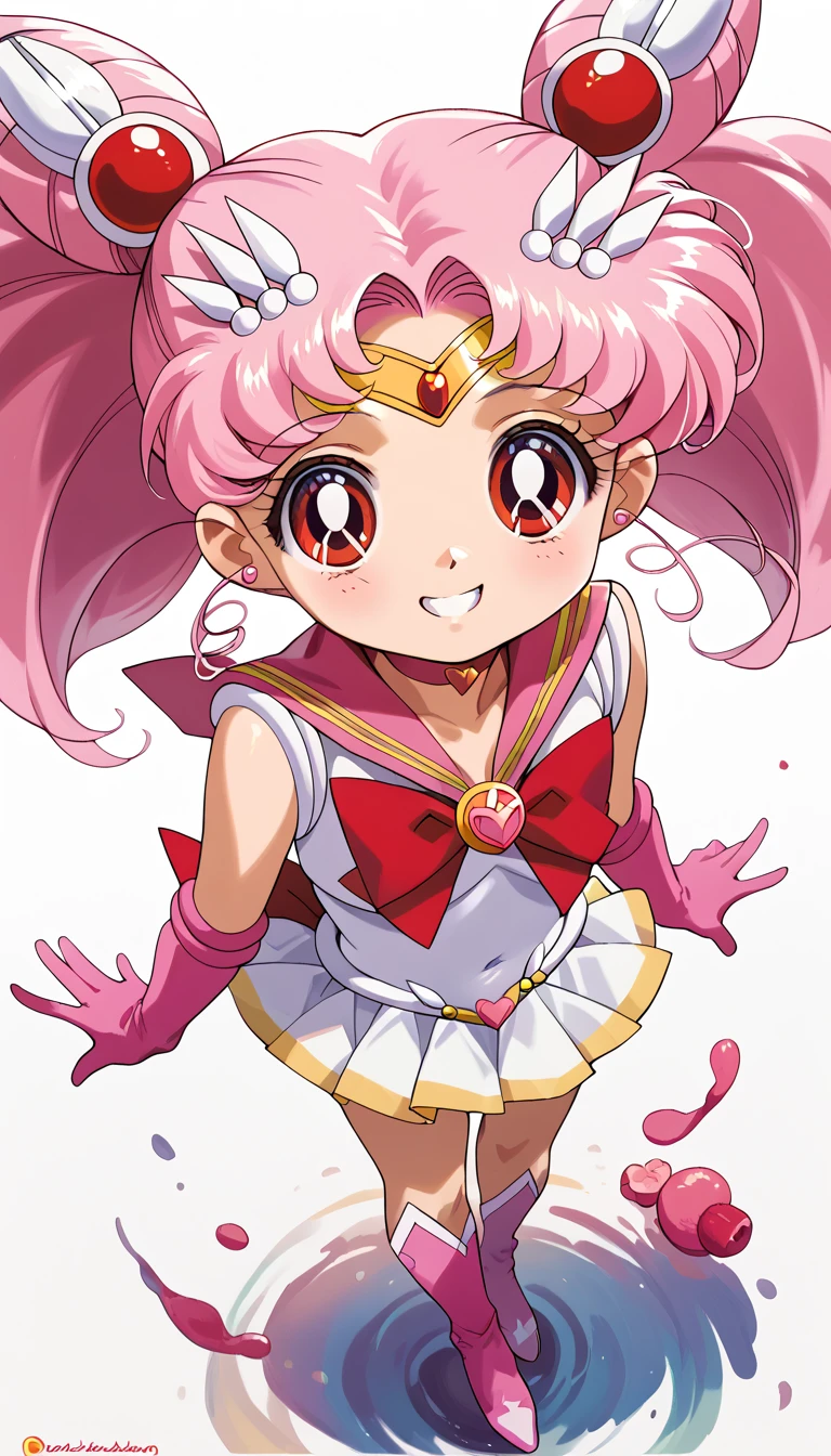 masterpiece, high definition , best quality,8k
(Sailor chibimoon,chibiusa)((( pink hair, toddler figure )))
smile, standing
