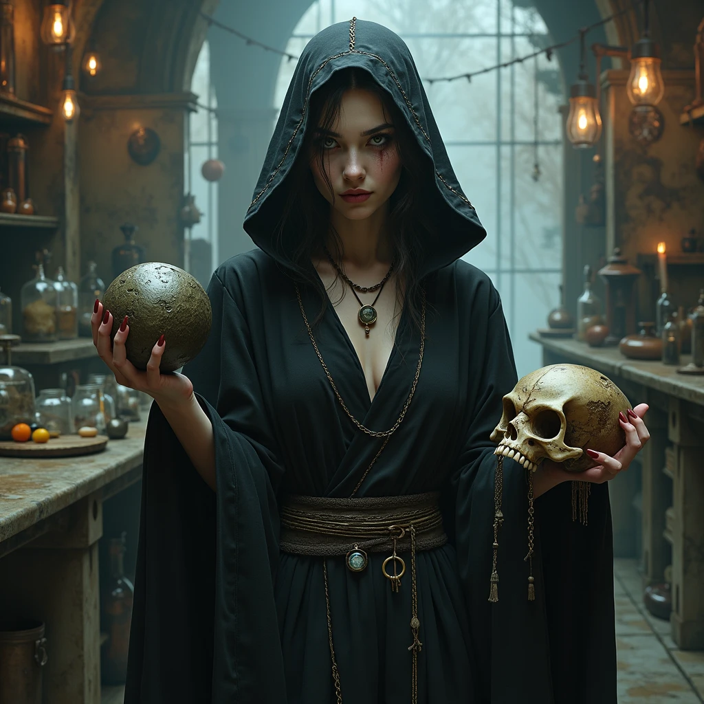 <lora:HalloweenGlowStyle:1>RAW Photo of HalloweenGlowStyle Turquoise looking at viewer, solo, (full body:0.6), detailed background, detailed face, (<lora:SteamPunkBundleV3:0.4>, cogpunkai, cogpunk theme:1.1), medieval alchemist, goggles, workshop in background, alchemical implements, metal container, tubes, vials, beakers, gunpowder, fumes, philosophers stone, magical fantasy atmosphere, , (Masterpiece:1.3) (best quality:1.2) (high quality:1.1)