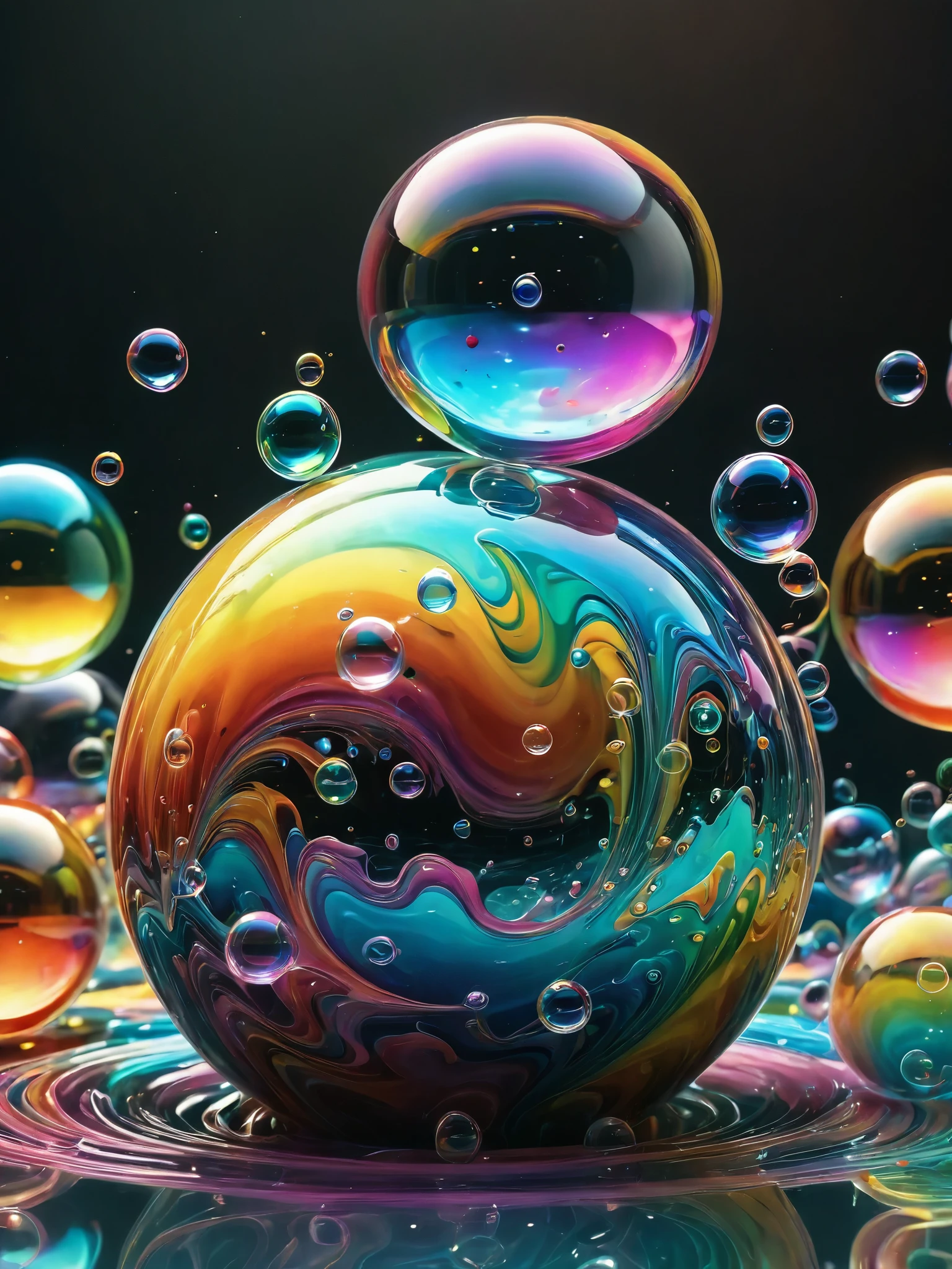 (best quality,4k,8k,highres,masterpiece:1.2),ultra-detailed,(realistic,photorealistic,photo-realistic:1.37),highly detailed psychedelic dream, vibrant shimmering colors, glass-like structures morphing from the colors, intricate rainbow patterns, perfectly formed symmetrical spheres, glowing reflective bubbles, detailed bubbles and spheres, rainbows of color twisted in and out of translucent orbs, spilled paint, spirals of swirling color in the background, beautiful psychedelic digital art, pixel art, neon colors, 4d mandelbulb psychedelics, glass-like psychedelic landscape, intricate rainbow environment, psychedelic underwater brightness, trails of color and light, bright fluorescent colors, psychedelic vibrant colors, bright psychedelic neon colors, colorful paint drips out of the bubbles, 3D glass spheres melting into each other spilling out colors, visually disorienting, hallucination inducing, optical illusions, startling, stunning images, awe-inspiringly, pixel assets, portrait photography, surrealism, photorealistic, hyperdetailed, glass morphism, digital art, sparkle, optical illusion, glowing light, reflection light, overexposure, god rays backlighting, depth of field, rotational symmetry