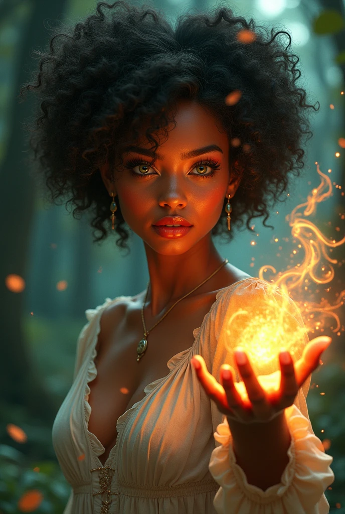 Amandla Stenberg as a evil Witch, African American character model, naked, realistic face, young face, round ass , darkhold book(black magic book), ready for breeding , dark cave in background, candles, detailed glowing bright red iris, slim body, vagina, labia, dark brown nipples and areolas, small breasts, photo Realistic detailed vagina, detailed labia,