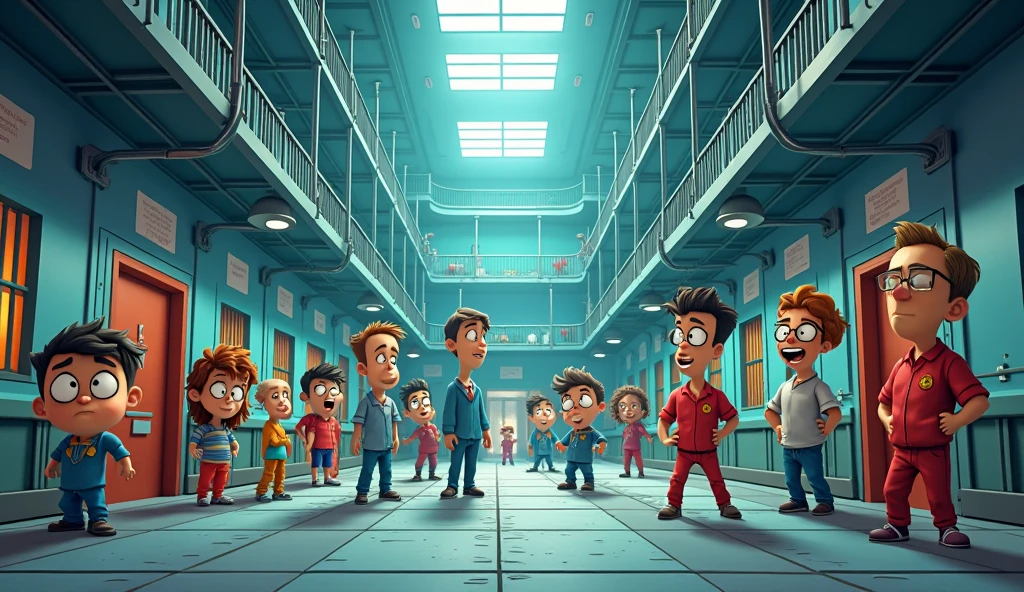 A vibrant scene of a troop of monkeys, aliens, and humans enjoying social media. A variety of emotions are expressed: some are crying, some are angry, some are making money, and some are laughing. The background is pure white.