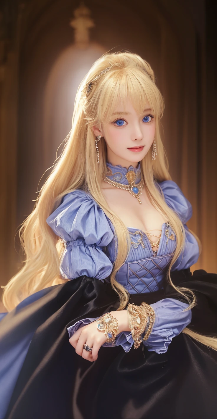 [blue:Aqua:0.65] theme, master piece, a girl's master piece, detailed visual art, blue eyes, light blonde hair, long hair, collar bone, royal princess, elegant, beautiful quinceanera corset, corset piercing, layered skirt detailed, [ruffles detailed: 0.1], [ruffled dress: 0.1], embroidered, [princess dress details: 0.1], off-the-shoulder, large breasts: 1.3, open crotch, thigh seam, garter belt, crotch, [ NSFW|  Uncensored], (Backstory: 1.1), full body