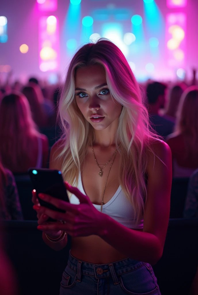 Blonde hair,(((cute))),(((Sweats on body))),((blue eyes)),(((deep navel))),hot,big cleavages,(big cleavage),(((deep belly button))),