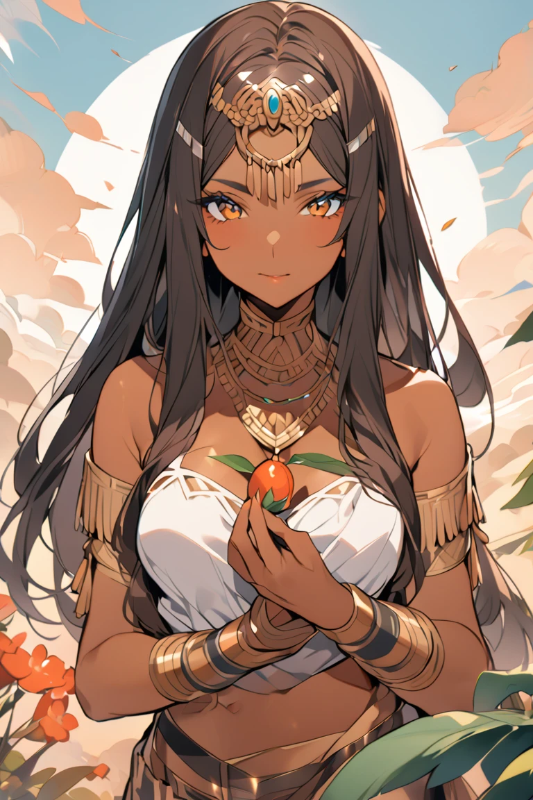 (dark brown skin:1.3), (most beautiful woman:1.4), beautiful detalied face, hig res face, girl indian from ancient Egypt,monster girl, remember the hindu gods, intricate eyes, beautiful detailed eyes, symmetrical eyes, woman, amazon warrior, big breasts, topless, gold micro bikini armor, from ancient Egypt, 1girl, (large breasts:1.4), saggy breasts, twin braids, tight braids, long braid, braided hair, long hime cut, eyeeautiful detailed eyes, lustrous skin, tanned skin, glossy skin, wet skin, sweating, shiny skin, shiny body, delicate detailed fingers, Wild Xavante India, extreme tanned skin, full body image, extreme long black straight hair messes over naked , huge macaw blue parrot feather headdress, long legs, curvy, indigenous yellow and green breast painting, breast painted blue and yellow, indigenous yellow and green facial painting, Long hair, Gradient, Gradient background, full body image centered around the buxom young miller's exceptionally attractive with big breast and reavling exposed cleavage with wide hips and narrow waist and exuding an alluring and voluptuous physique that radiates warmth and sensuality, gisele bundchen, cheerfull and happy expression on her face, hyper-realistic photography portrait, beautiful lips,detailed large eyes, Her eyes are a striking and inviting feature, realistic body details scar and fracture, extreme abnormally huge , erotic fantasy, tranquil flower princess with soft hair dancing in the wind and intricately braided. Her sweet face has puffy, kissable lips and stunning, highly realistic eyes, hires eyes, 8k eyes, beautiful detail eyes, realistically shaded eyes, dazzling big eyes and realistic eyes in vibrant colors. She is wearing delicately detailed colourful fabric of gossamer silk and satin, midst of the most beautiful meadow in the world and is surrounded by beautiful flowers of varying sizes and colors, with delicate flowers dancing in the wind and creating a dynamic and compelling image