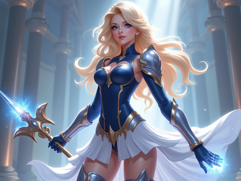 cute fantasy paladin woman