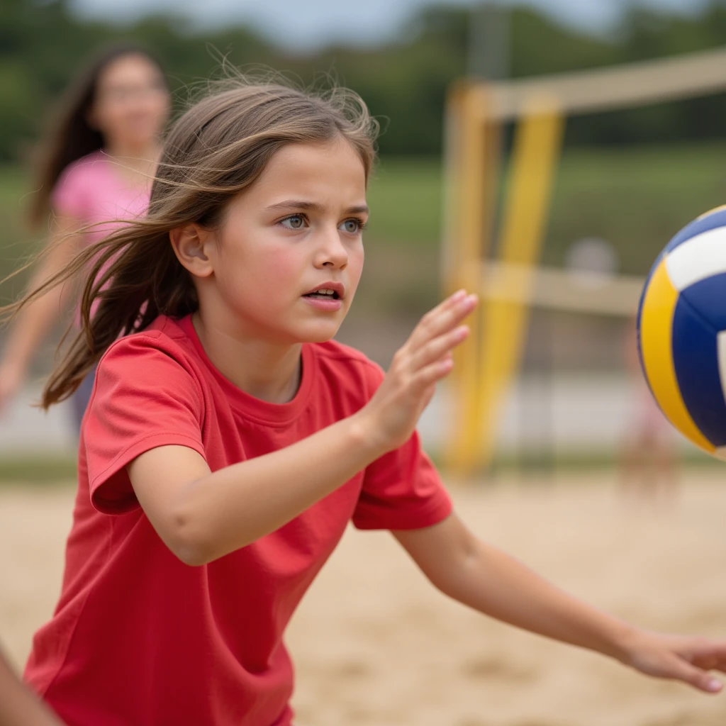 girl playing volleyball