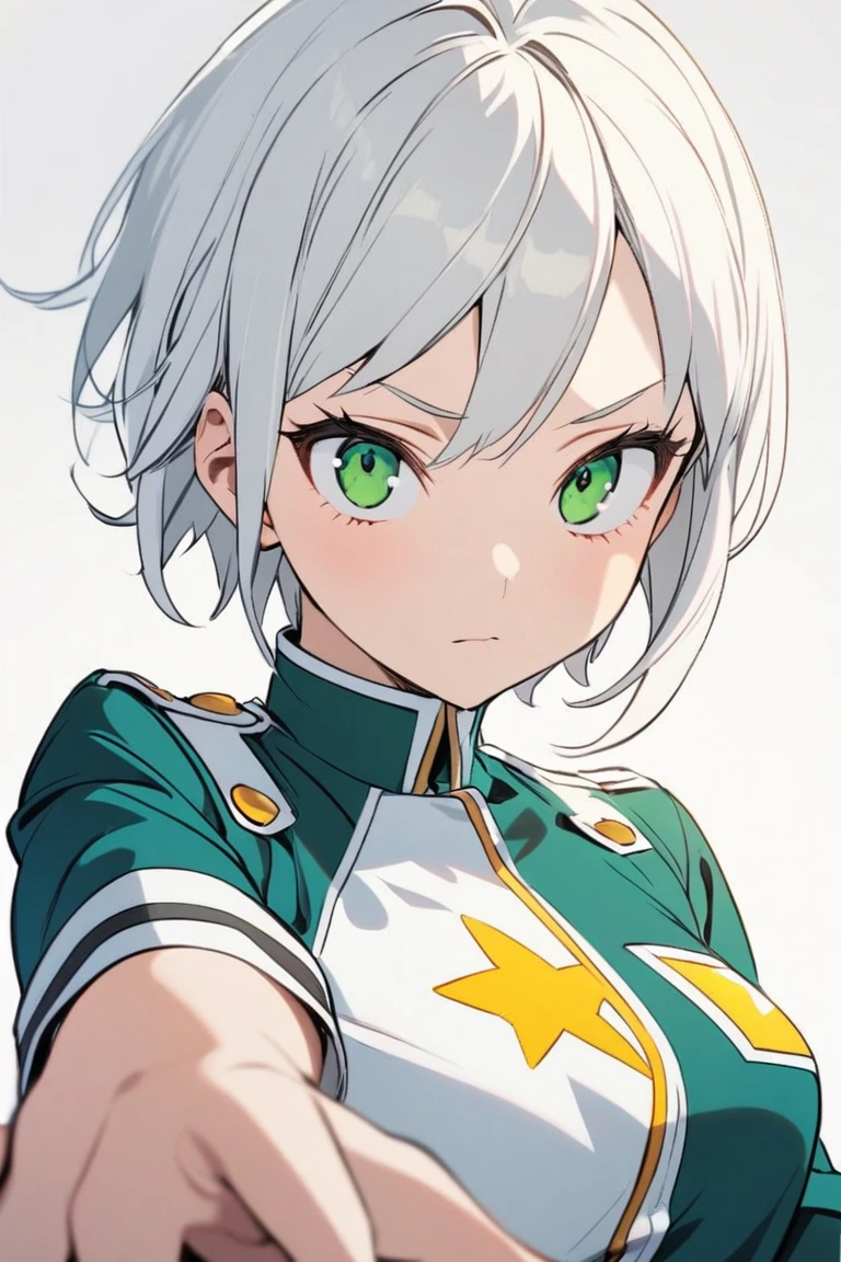 4K, A high resolution, Best quality at best, tmasterpiece, perfect colors, perfect shadow, perfect litthing, ((sportrait)), fit-muscled body, bright green eyes,With round lenses, The audience watched carefully, (s face: 1.2), Perfect female figure, ((Tight suit)), ((looking at viewert)), (Perfect thick white eyebrows) Delicate fur, 详细s face, s the perfect shy face, At a in an underground dance club , (Drink a glass of wine while standing), Comfortable background, perfect decoration, lighting atmosphere, ((Bonifasko lighting)), (The round lenses on his eyes)(詳細な目), Perfect student