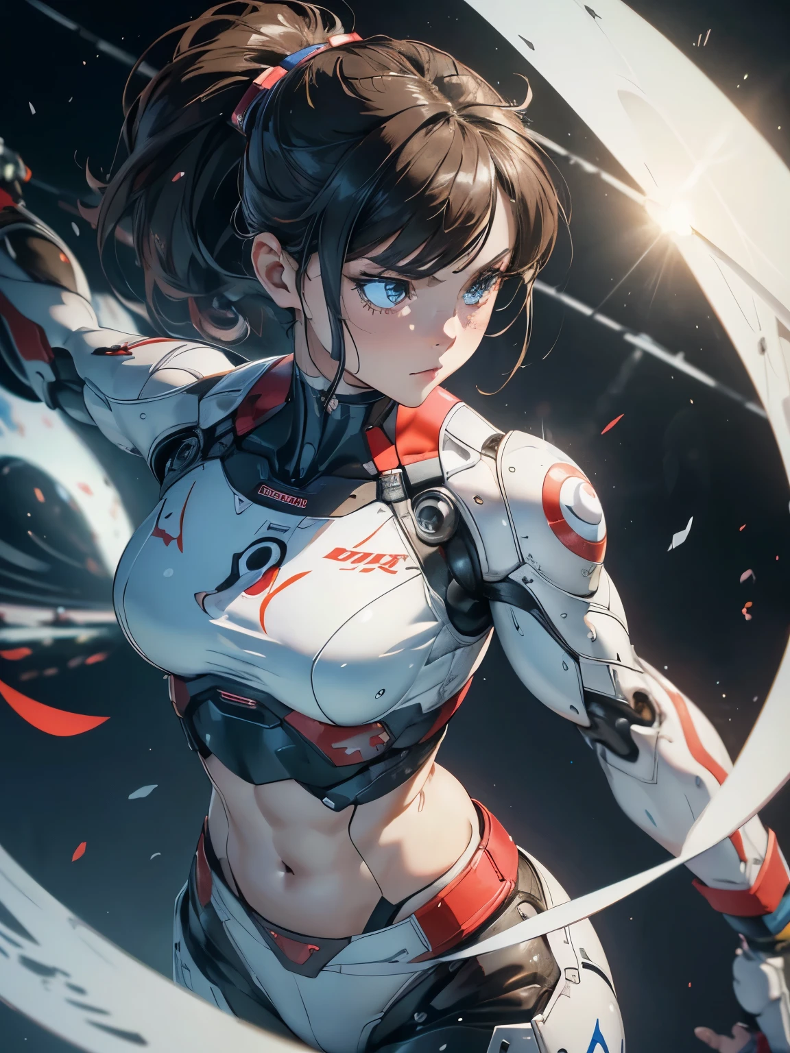 Wearing a bodysuit、Woman doing karate