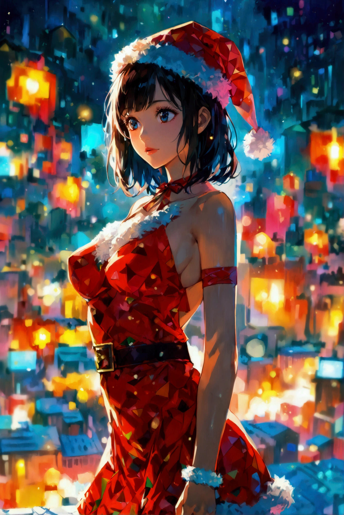 Dragon and girl,1girl,(Miyu Edelfelt),loli,cameltoe,black hair,brown eyes,seductive smile,solo,colored skin, jewelry, dress,bare thigh,necklace, bangs, hair ornament, bare shoulders, ponytail, halterneck, plunging neckline, sidelocks, halter dress, backless outfit, silver dress, nail polish, backless dress, solo, closed mouth, blush, bag, revealing clothes, earrings, hairclip, handbag, sweat, looking at viewer, evening gown, leaning forward, thighs, blue nails, (gigantic_breasts),(hanging breasts),(large areolae), official alternate costume, covered nipples, hair between eyes,, best quality, amazing quality, very aesthetic, absurdres,