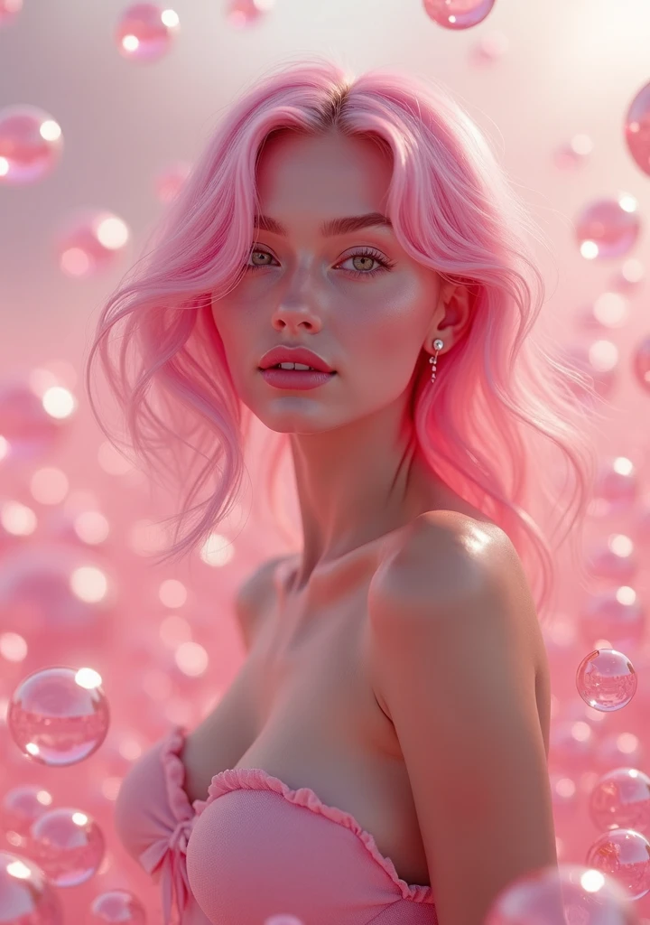 ((Highest quality, High resolution, masterpiece:1.2), Very detailed, Absurd:1.37, (Perfect Anatomy),1 person, Idol, Cowboy Shot, cute and beautiful European girl,Very cute face, transforming into a super cute superhero humanoid,(Big smile:1.2),Sitting,(blue eyes:1.3),Beautiful Skin,,futuristic chocolate-colored glossy skin perfectly fitting cyber heroine suit and frilled skirt, Attractive makeup,Pink Hair,Cute pose,(Detailed connection lines), cybernetics, cyber punk, Intricate decorative details, The background is a cyborg transformation system