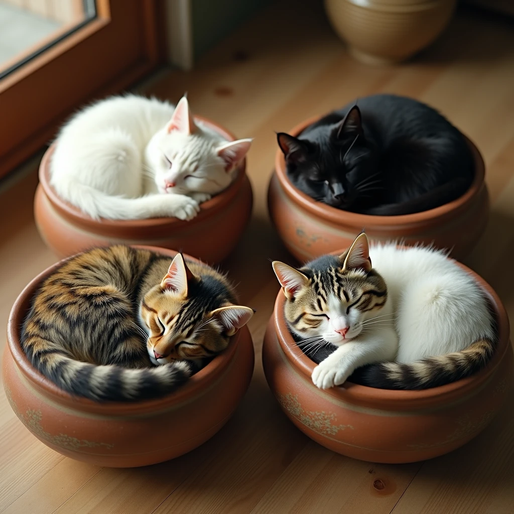 (Realistic,photoRealistic,photo-Realistic:1.37), a cat sleeping curled ...
