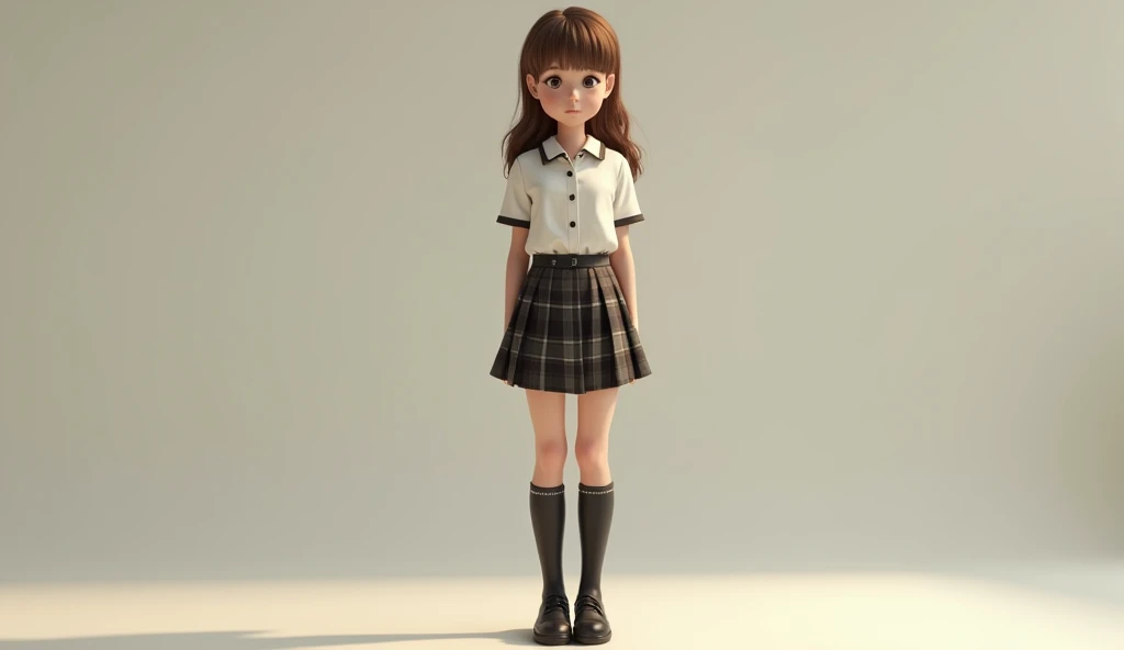 Thai girl,Thai school uniform,full body photo,cute
