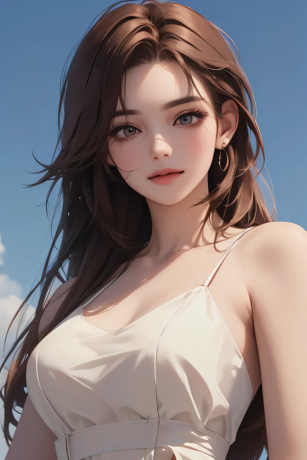 masterpiece,ultra realistic,32k,extremely detailed CG unity 8k wallpaper, best quality,
The Swiss Alps, Switzerland, ( Dark red A-line dress ) ,((spring day )), Beachy waves with a side part ,eardrop,lady ,necklace,