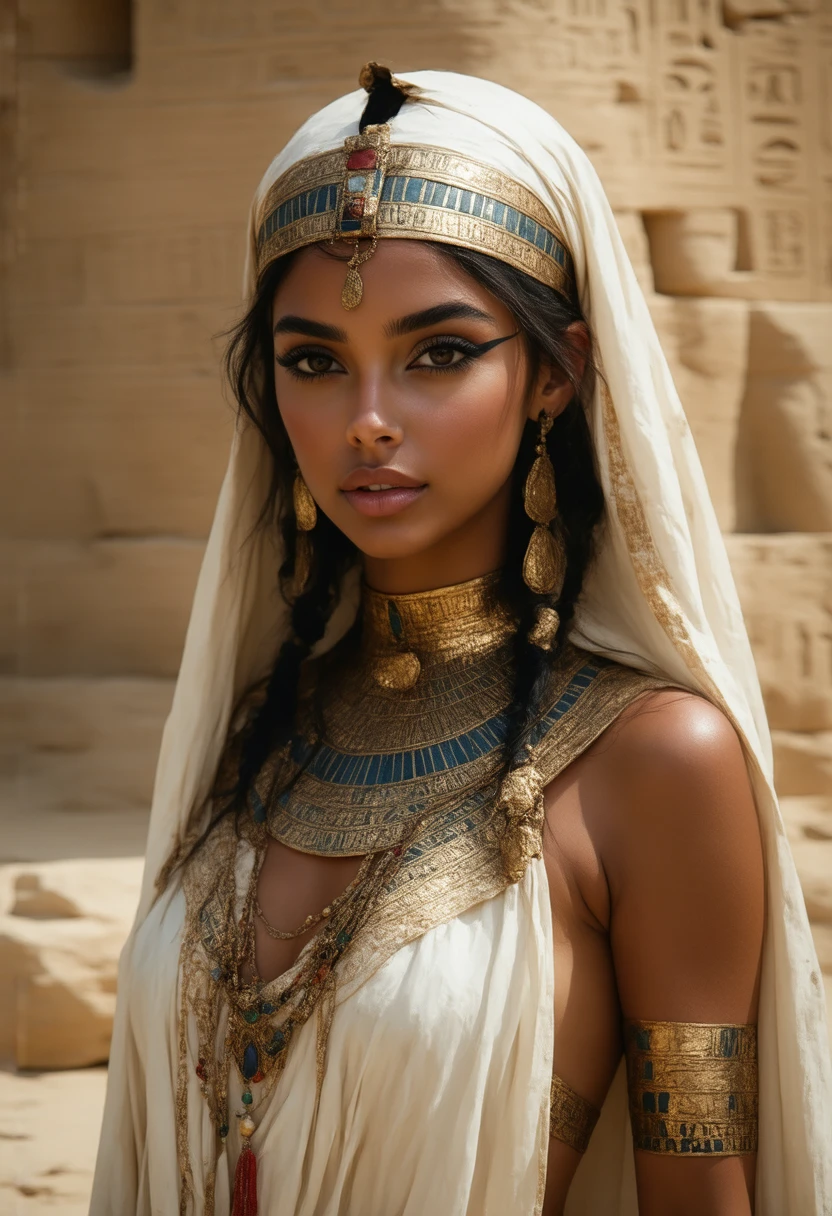 (cleopatra), (Egito), (kemet) black female, gorgeous woman, sensuous, chic, gold and jewels , (whole body), braided hair