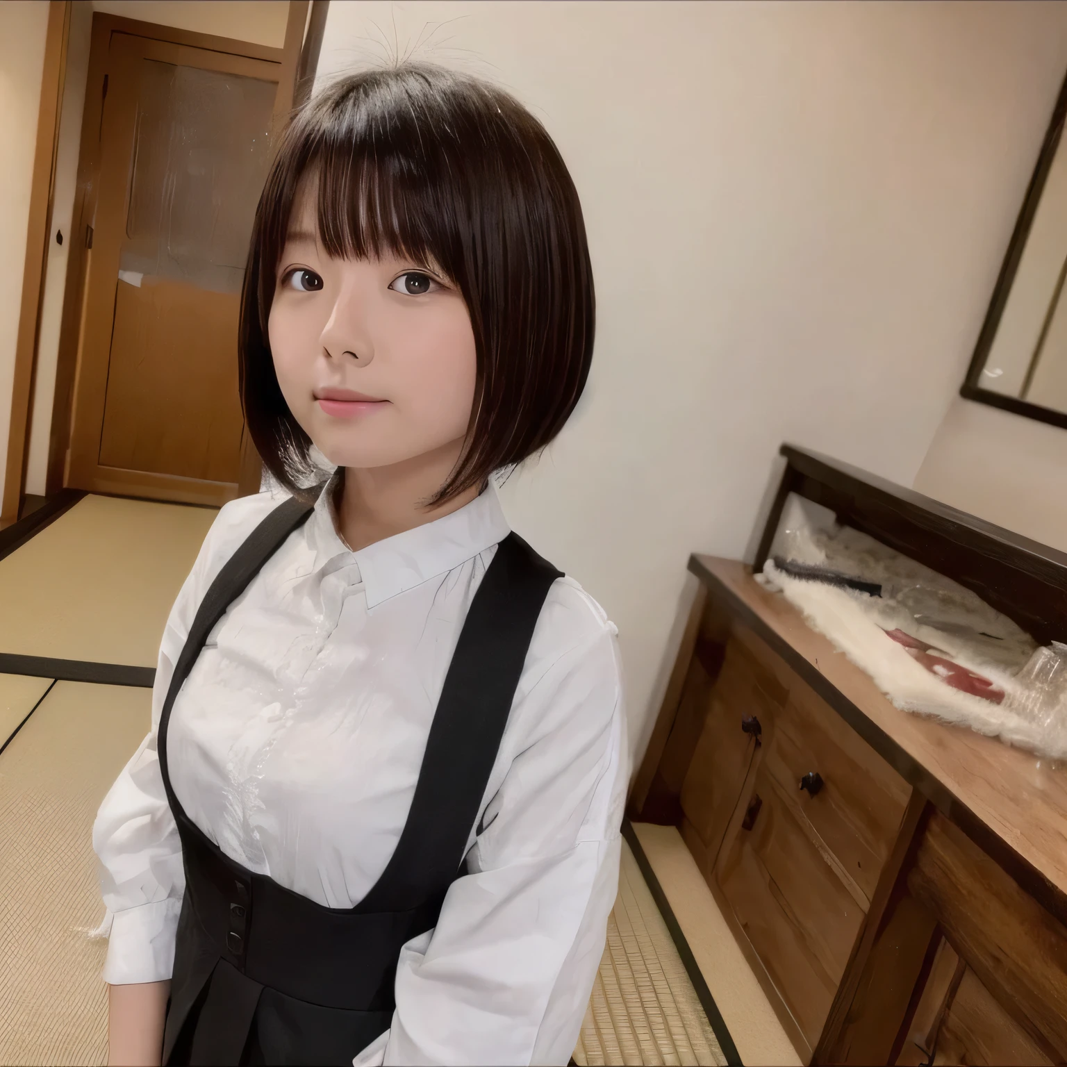 (Best Quality:1.5), One Girl, Alone, short hair, Round face, Japanese,