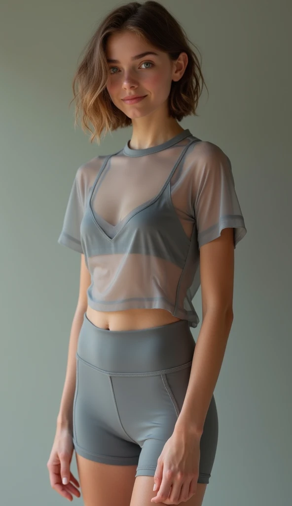 1woman, 100% Jennifer Holland face, solo, white background,   wattson, masterpiece, highly detailed, blue eyes, blonde hair, short hair, Fluorescent blue light jacket, With a light blue Fluorescent tank top, Rubber Gloss, white rubber skinsuit,  knife on her hand, light blue sport shoes ,  white pants, blush, plain background, 100% Jennifer Holland face, sad a angry expression, beverly Hill Boulevard blurred background, a cepl Phone in her hand