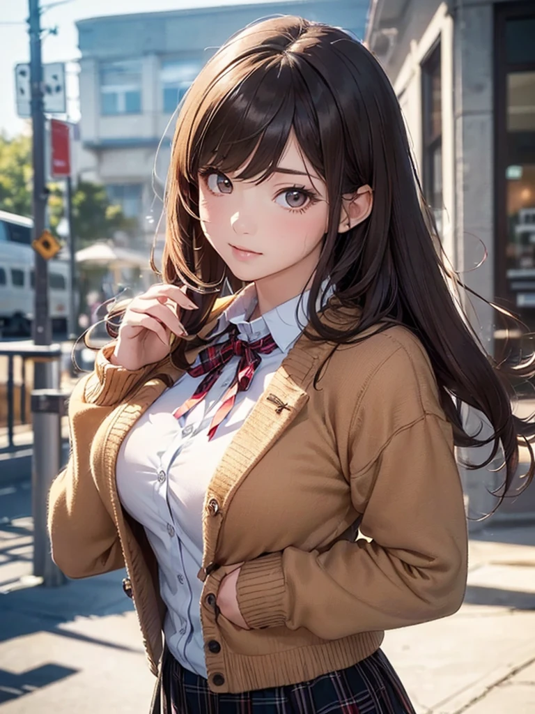 1girl, solo, realistic, brown eyes, looking at viewer