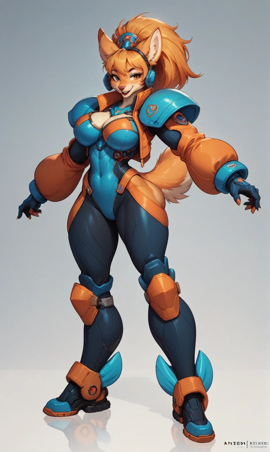 Squirrel Girl from Marvel, big breasts, frontal, full-length, looking at the camera, facing the audience, standing pose, simple background, three-dimensional light, detailed full-body concept, sleek digital concept art, beautiful full-body concept art, art trend, CGsociety full-length,