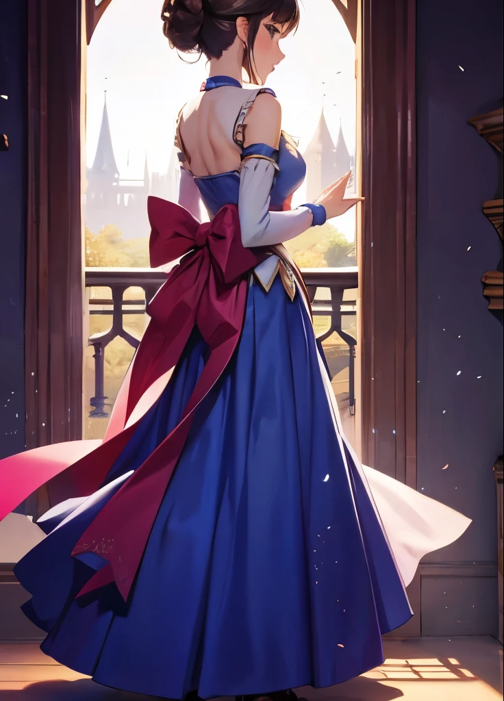 A bright blue dress