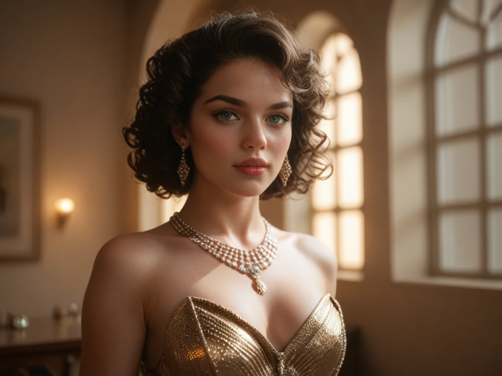 <lora:Marion_Cotillard:0.85> kirstie allen jeffrey crockett, in the style of classic glamour, exaggerated facial features, neo-classicist symmetry, amber, post-'70s ego generation, modern jewelry, heatwave (masterpiece:1.5) (photorealistic:1.1) (bokeh) (best quality) (detailed) (intricate) (8k) (HDR) (cinematic lighting) (sharp focus on eyes) (skin texture:1.2)