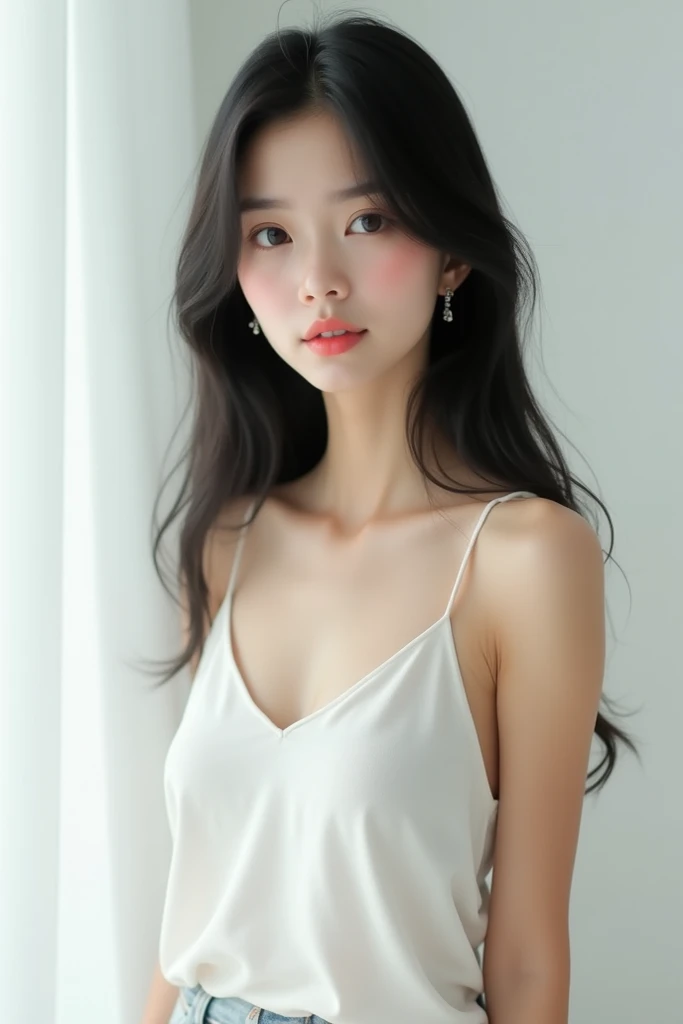 Highest quality, Outstanding details, Super high resolution, (Fidelity: 1.4), The best illustration, favor details, highly condensed 1girl, with a delicate and beautiful face, exquisite collarbone, Quality fishtail skirt, Shyness,front-facing view,facial closeups,face to face