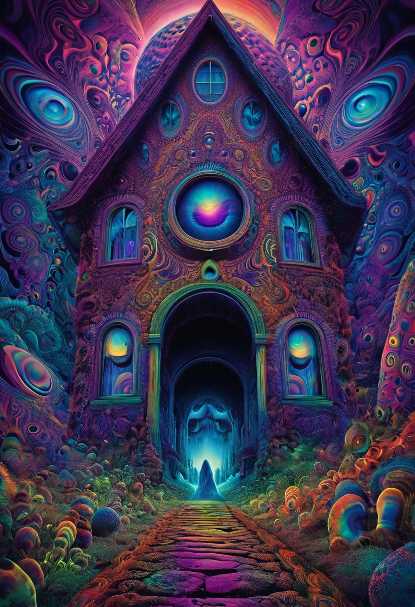 Psychedelic, haunting, trippy, highres, detailed psychedelic, ethereal, haunting, horror, 