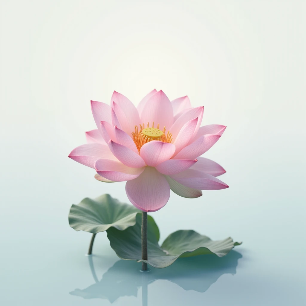 A serene lotus flower in a minimalist composition, negative space, shuimobysim style, (best quality,4k,8k,highres,masterpiece:1.2),ultra-detailed,(realistic,photorealistic,photo-realistic:1.37)