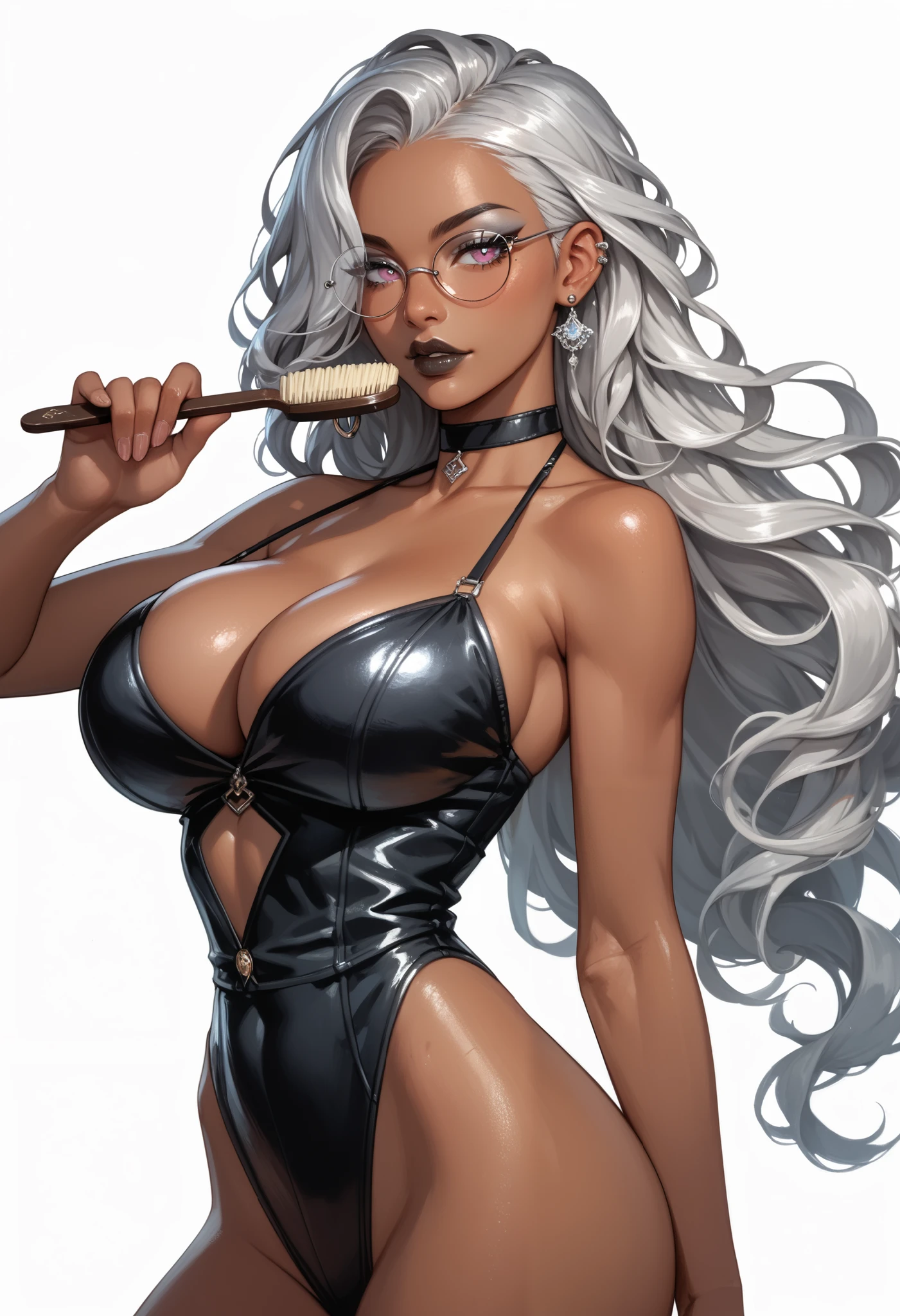 uploaded e621, score_9, score_8_up, score_7_up, score_6_up, score_5_up, score_4_up, rating_safe, smooth, source_furry, {realistic}, mirajane,two seductive babes, DARK SKIN, countershading, huge breasts, thick armpit hair {{{ ,two seductive babes with very very long silky thick dense white hair, thick armpit hair }}}, ,two seductive babes with revealing clothes, cleavage, black nipples , black gothic lips, hazel eyes, wide hips, extra thicc, she is pissing