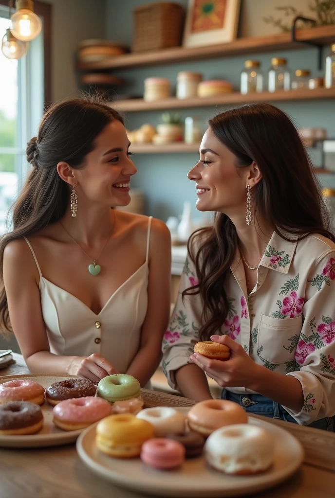 realistisch ,Meisterwerk, Best quality, Girl, Frau, highres, portrait, Foto_Licht, {{}}, ulzzang-6500-v1.1:0.9, a group of tanned people with several attractive brunette women sitting at a table with food and posing smiling in front of the camera.
