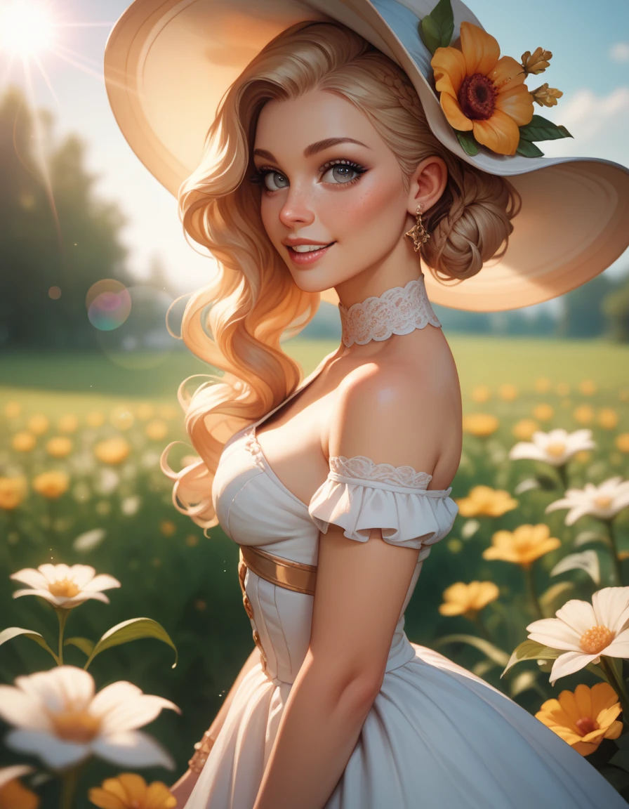 ((best quality)), ((masterpiece)), (detailed), 1girl, mixed race girl, African American + Caucasian girl with lighter skin, young woman, pretty, skinny, white hair, modern attire, modest, long hair, sun dress (not white)
