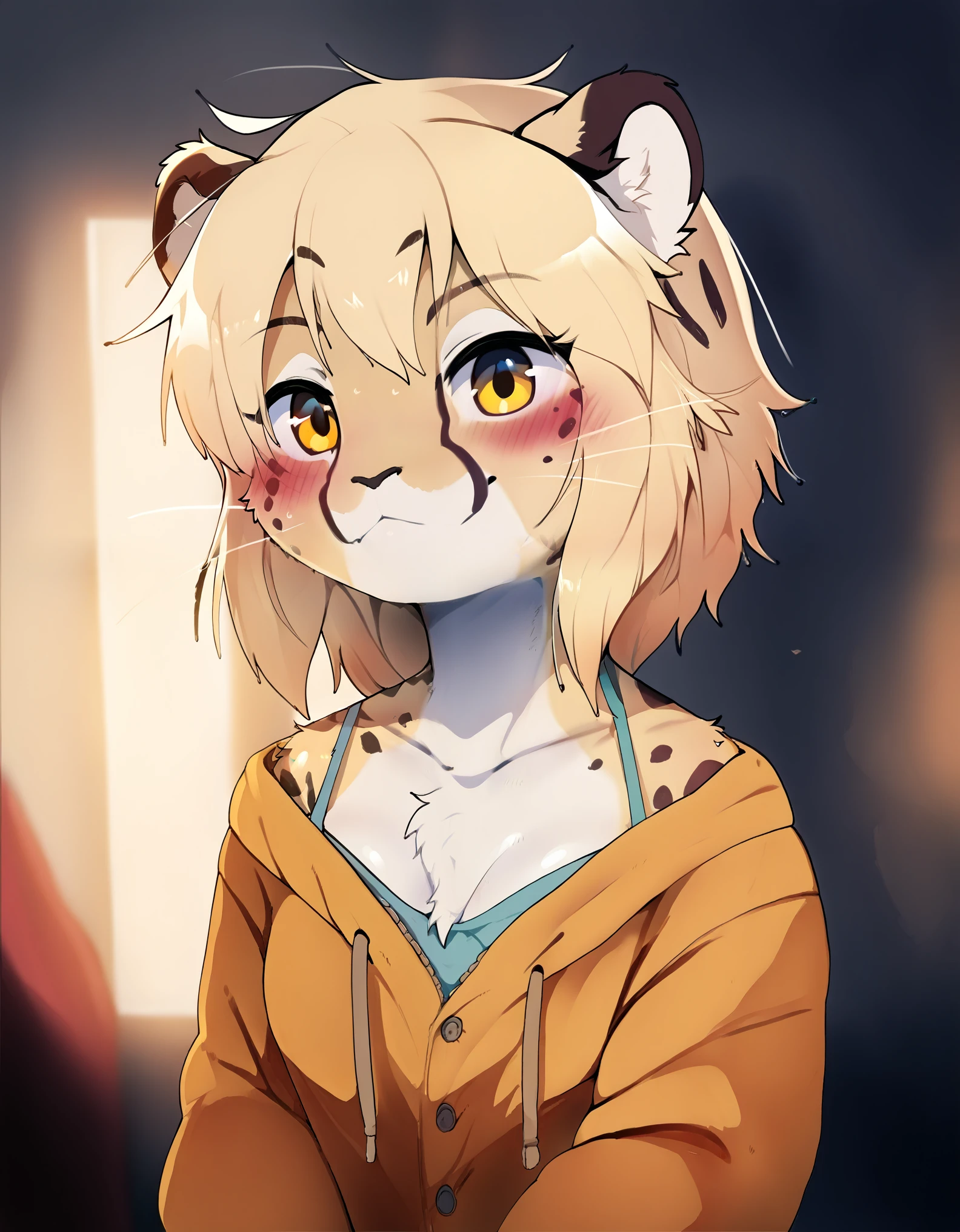 Dagashi_(Daga2626), score_9, score_8_up, score_7_up, rating_ safe, source_furry,, solo, furry, cheetah, white skin, motted cheetah patern,  furry female,