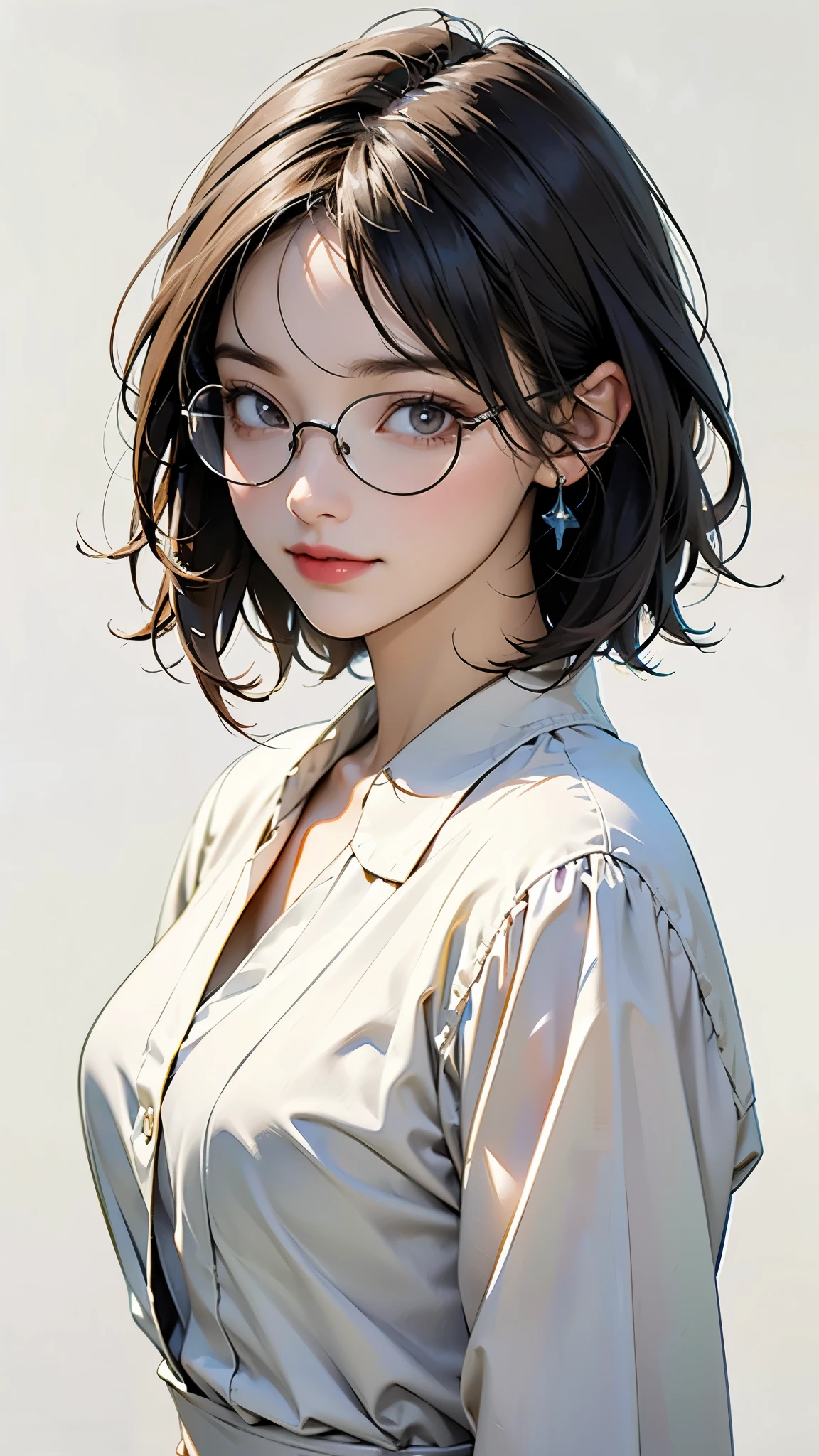 (((whole body:1.5)))、((One Woman))、((alone))、office lady,suit,pantyhose,short hair, Messy Hair, Semi-rimless eyewear,(looking at the camera)、 (from the front)、 (Soft Light)、(Soft Shading)、 (pastel colour)、(ink)、(Sketch Style)、(Bright)、(Sargent-style watercolor)、(Edmund Leighton Style)、((White Background))、((Blank Background))、(Highest quality、masterpiece)、(Concept Art)、(Avatar)、(icon)、