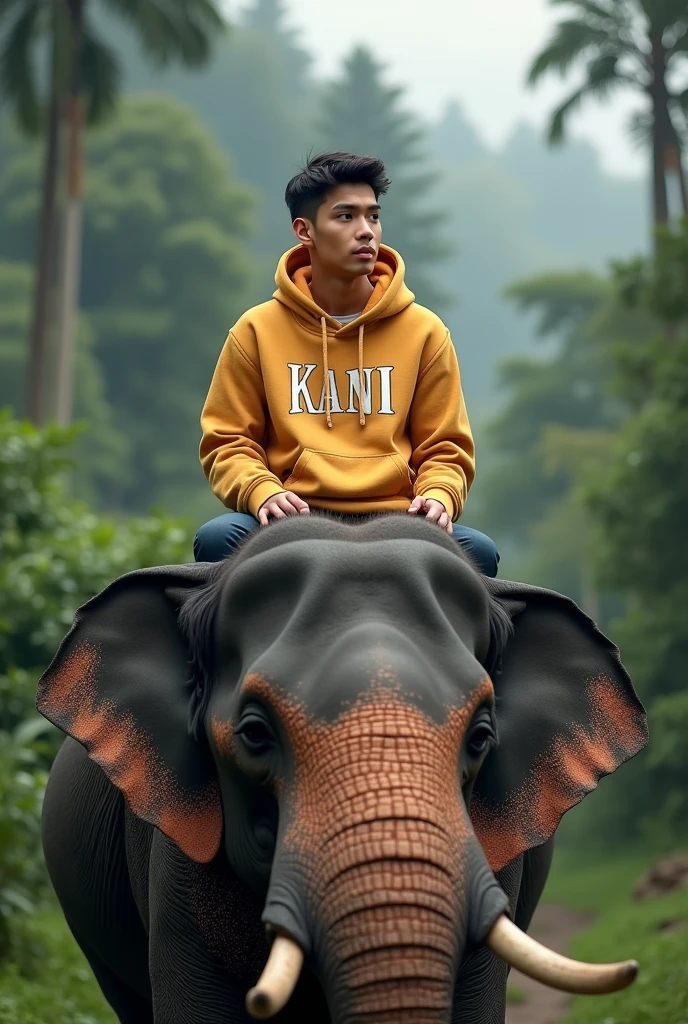 a man in a safari uniform next to an elephant, paisagens selvagens, extremamente bonito, muito bonito, trending, 8k, Realistic