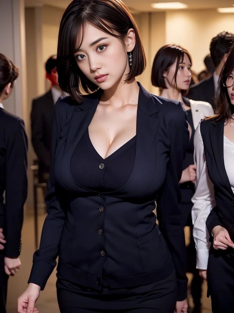 Office with a night view、Secretary uniform、politician uniform、Lawyer Uniform、Taking off his jacket、J-cup large breasts、Beautifully shaped breasts、slender、 Outstanding Style 、9 heads、Short bob brown hair、Tight tops、Open chest、Emphasizes the fullness of the chest、Cleavage、Beautifully shaped breasts 、Open chest、Breast enlargement、((masterpiece))、((highest quality))、photograph、reality、High level image quality、Advanced depth of field、realistic lighting、secretary、25years old、delicate facial features、Realistic background and accessories、Office with a night view、Secretary uniform、politician uniform、Lawyer Uniform、Taking off his jacket、J-cup large breasts、Beautifully shaped breasts、slender、 Outstanding Style 、9 heads、Short bob brown hair、Tight tops、Open chest、Emphasizes the fullness of the chest、