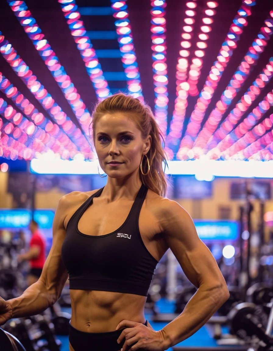 cinematic photo professional fashion close-up portrait photography of a beautiful (((ohwx bodybuilder woman))) at __place__ during __timeofday__, Nikon Z9 . 35mm photograph, film, bokeh, professional, 4k, highly detailed