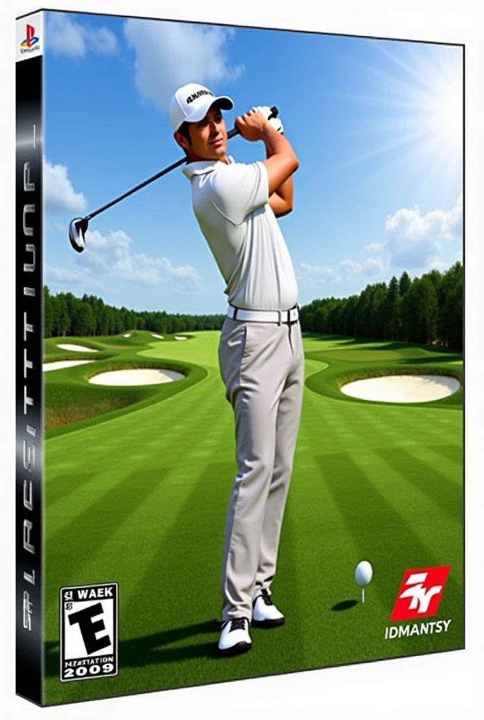 Robot Arafed playing golf on the golf course with a golf club, inspired by Shirley Teed, WRX Golf, CG art, Stunning graphics, background illustration, stylized digital art, Golf course in the background, game cg, Clear, Smooth Lines, cg artist, stylized digital illustration, computer graphics, NVIDIA Promotional Image, portrait shot, Stunning graphics, Shot in the center