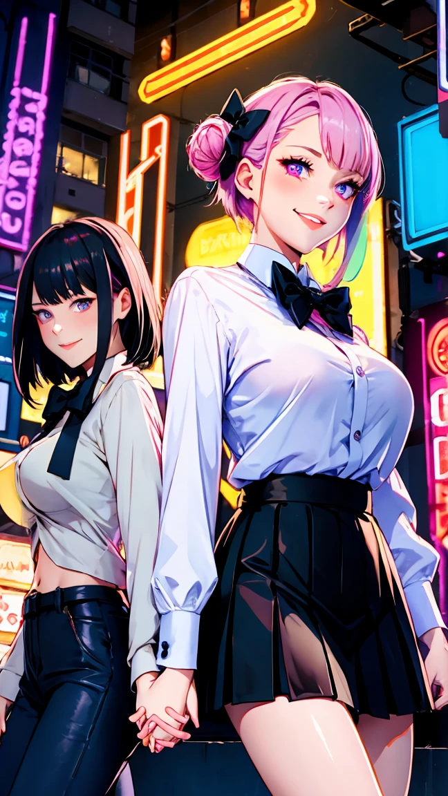 Browsing Caution、8G、highest quality、highest quality、Genuine、masterpiece、、(((Double teeth)))、thin、(((Black and pink hair)))、Long eyelashes、((Black knee socks))、(((Pink long sleeve shirt)))、Black Skirt、((Silver earrings))、((Twin tails))、(((((Nightclub))))、(((Host Club)))、(((Champagne)))、(((Champagneコール)))、(smile)、(((M-shaped feet)))、(((Big Breasts)))、(((thin)))、(((((Sweat)))))、(((body odor)))、(((pussy)))、(((((Love Juice)))))、((((Bad smell))))、((((Yellowing of armpits))))、((((Yellow steam coming from the armpits)))、((((Standing doggy style))))