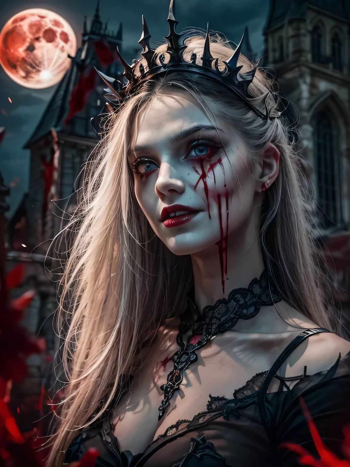Arafed woman in a gothic dress holds a heart with candles in the background, Beautiful vampire female queen, beautiful vampire queen, Beautiful creepy female vampire, Frau Vampir, Beautiful elegant demon queen, beautiful female vampire, Portrait of a vampire lady, Vampire Queen, weiblicher Vampir, Portrait of a beautiful vampire, Vampir-Fantasie, Gothic-Horror-Vibes, Samara webt Vampir