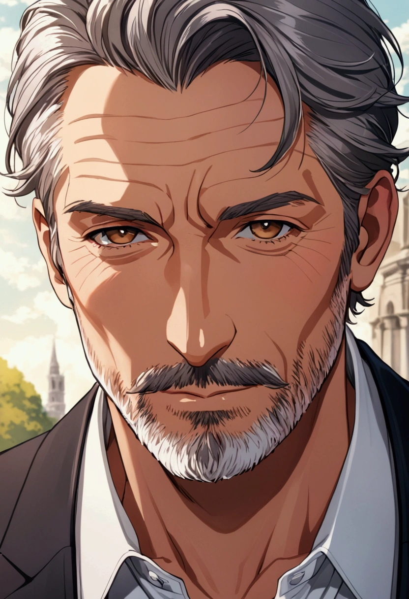 older man in a dark suit, sitting in a restaurant with a glass of red wine, evening, soft light, gray hair,, intricate details, hyperdetailed, cinematic, realistic, masterpiece