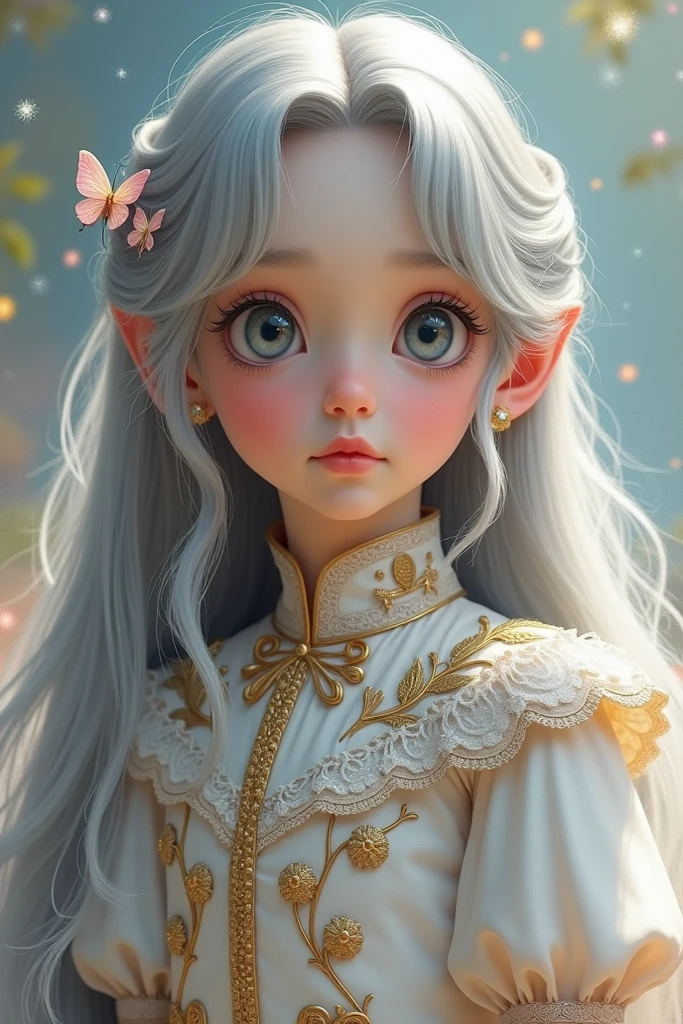 Wonderland-like scenery,Anthropomorphic super cute white fairy baby rabbit, Hold the jade as you wish, Fly, Wear an elegant cloak, A sweet smile, White fur, Bright big eyes, And fluffy tails, Clouds float gently, Extremely detailed 3D animations, Super realistic, Super detailed, luxury goods, Movie lighting, super clear detail, ultra clear material, Close-up, Complex textures, Octane rendering, zbrush, 8K, VRAY ultra-realistic 14247 close-up, Louisa, Eyes