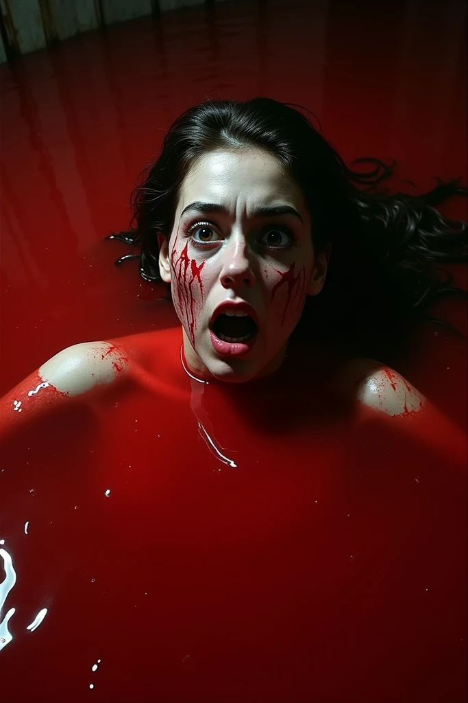 Open her stomach with her hands to show her internal organs and bones, face covered in red liquid, dripping red liquid from mouth, Girl being dissected in a Japanese-style room, slaughtering, Red liquid and intestines splattered in the room, jav uncensored, idol, cute face, monkey brain, beef intestine, her head is gouged out and the brain is exposed, close eyes, open mouth, vomiting, anorexia, protruding ribs