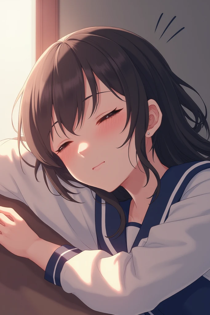 One girl with black bob hair、Completely naked、Being sexually assaulted、Being touched by a man、Being hugged by a man、Being kissed by a man、Standing posture、classroom、Shyness、Crying face、resistance、fear