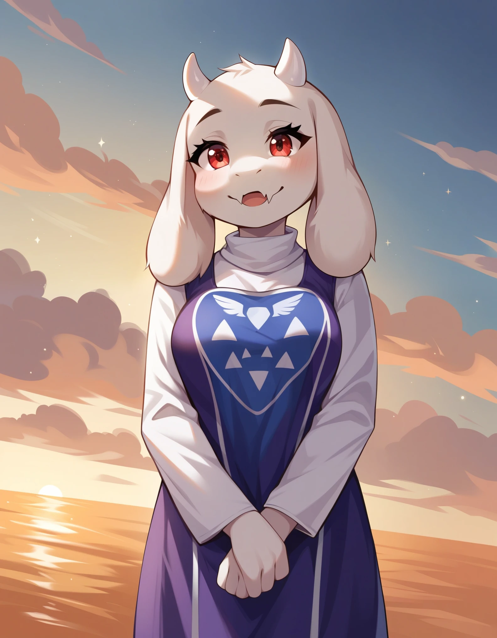 score_9,score_8_up,score_7_up, source_furry,, furry, fur whiter, 2D, BREAK, 1girl, solo, Toriel, young