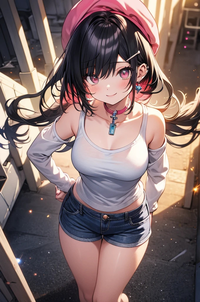 (), big star piece), highest quality, very detailed, (watercolor), bloom, delicate and beautiful, figure, (from below),(1 girl:1.4), (alone:1.2), big breasts, (ribbed sweater:1.3), off shoulder sweater, bare shoulders, ((black skin:0.8)), beautiful eyeessy hair ), photograph, over the shoulder shot, Written by Alex Malev, Professional, canon camera, nikon camera, sharp, Bokeh, studio quality, fisheye lens, Written by Robert Capa ,navel,(((Lower body naked))),(((butt))),on the train,crowd