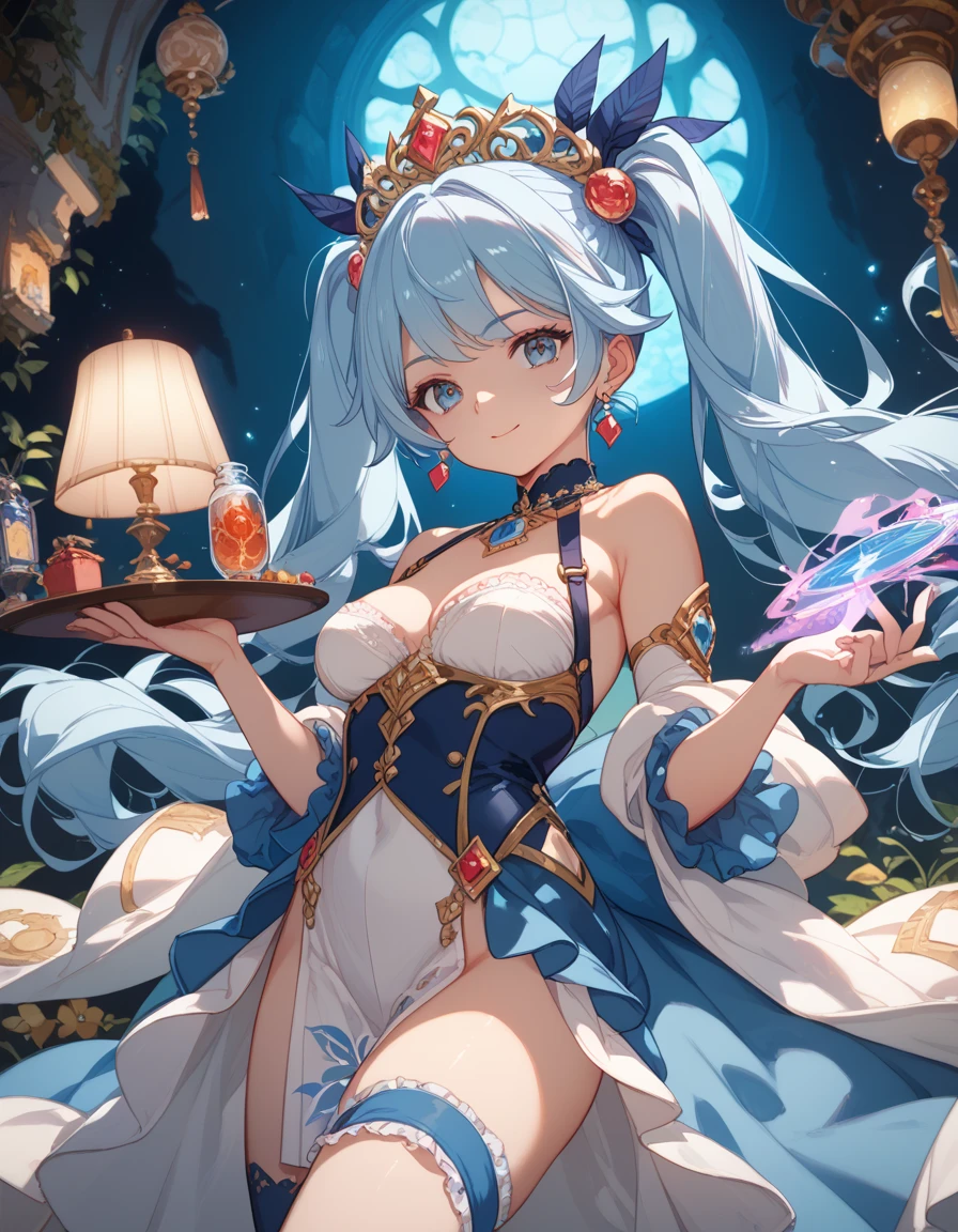 masterpiece, best quality, novel illustration, highres, 18+, romantic fantasy, exotic, oriental, furry rabbit, kekkonu, adventurous heroine, smiling, joyful, enchanting, turquoise lamps, gorgeous lamps, magical world, sensuality, eroticism, captivating, alluring, beautiful, sensuous, pleasurable, intoxicating, exquisite, ravishing, divine, bewitching, beguiling, mesmerizing, captivating.