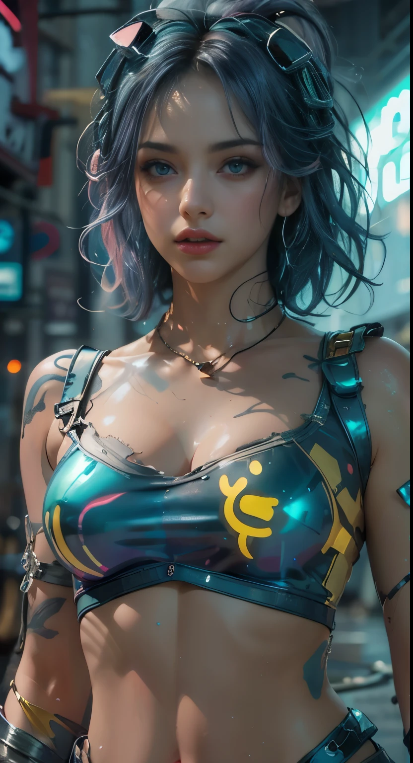  unreal engine :1.4,UHD,La  Best quality:1.4,  Photorealistic :1.4,  skin texture :1.4, masterpiece:1.8,first job,  Best quality, 1girl,  Chica Ives , furs,  Beautiful Lighting, (neon light: 1.2), (: 1.5), "first job,  Best quality,  1girl,  full-length portrait , sensual pose, ojos bluees,   colorful hair  +plate :1.3+pink:1.3+blue:1.3,  Sculpted and seductive leg curves, full breasts,  Beautiful Kara ,  Lots of water drops, clouds, twilight,  Open plan , watercolor, neon light:1.2, :1.5, furs,  Beautiful Lighting, Bright neon light: 1.2,  An unforgettable mystery night : 1.5",  hand Detailed :1.4,  shiny skin , wet skin,  medium chest ,  maximum detail